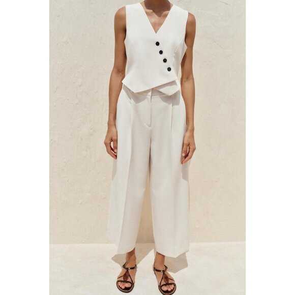 ZARA WIDE WAISTCOAT JUMPSUIT - Picture 1 of 10